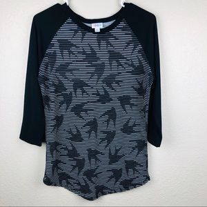 LuLaRoe Bird Randy Tee Black & White